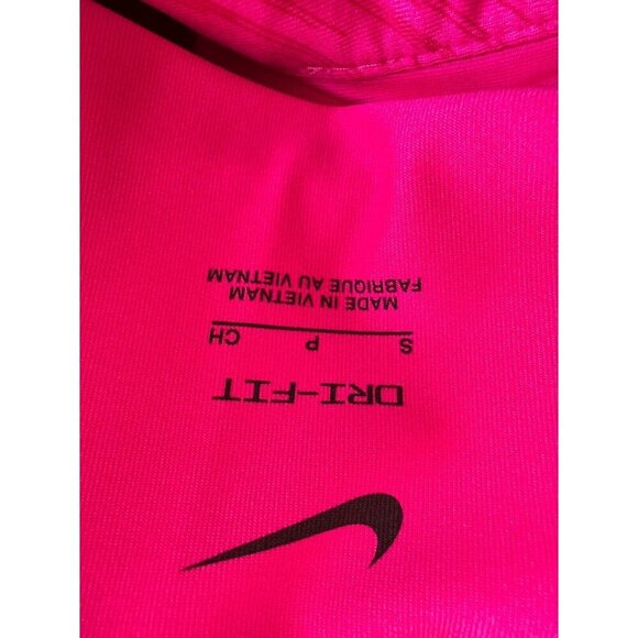 Nike Hot Pink Dri-Fit Vapor Stripe Short Sleeve Polo Shirt Mens Size Small - Picture 5 of 6